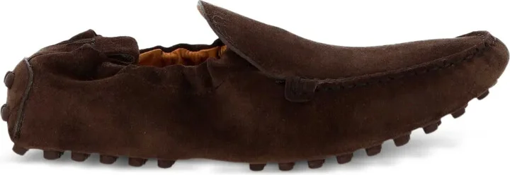 Pebble-Textured Suede Loafers