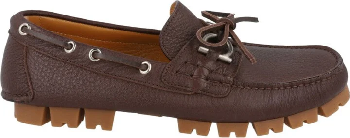 Pebbled Calfskin Leather Loafers