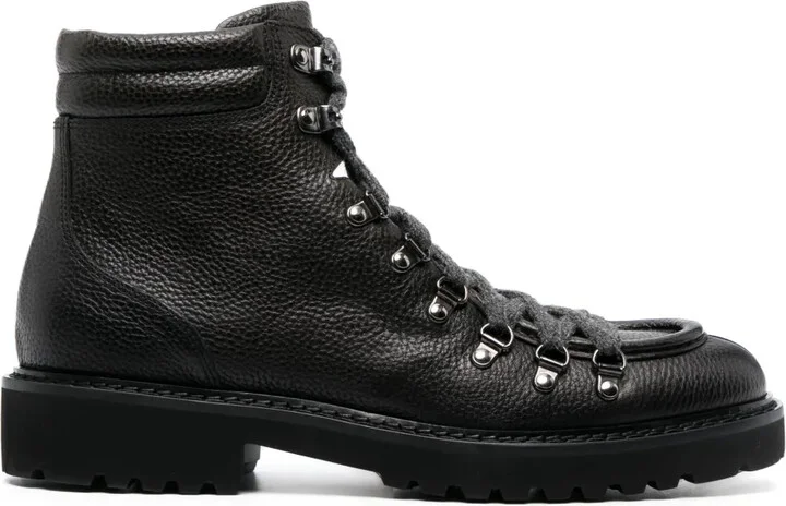 Pebbled Leather Ankle Boots