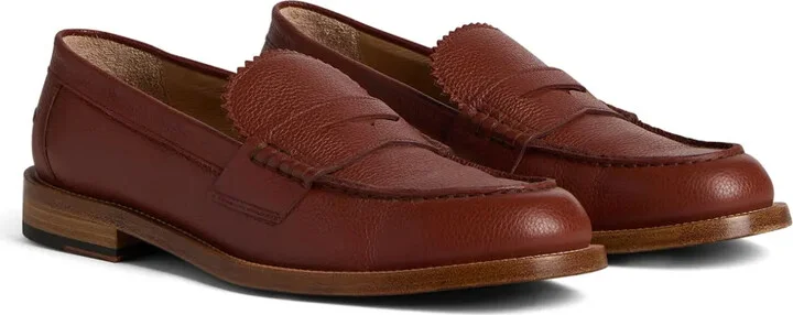 Pebbled Leather Penny Loafers - Image 2