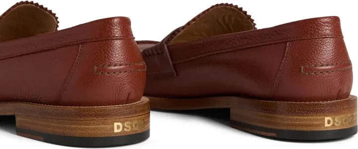 Pebbled Leather Penny Loafers - Image 4