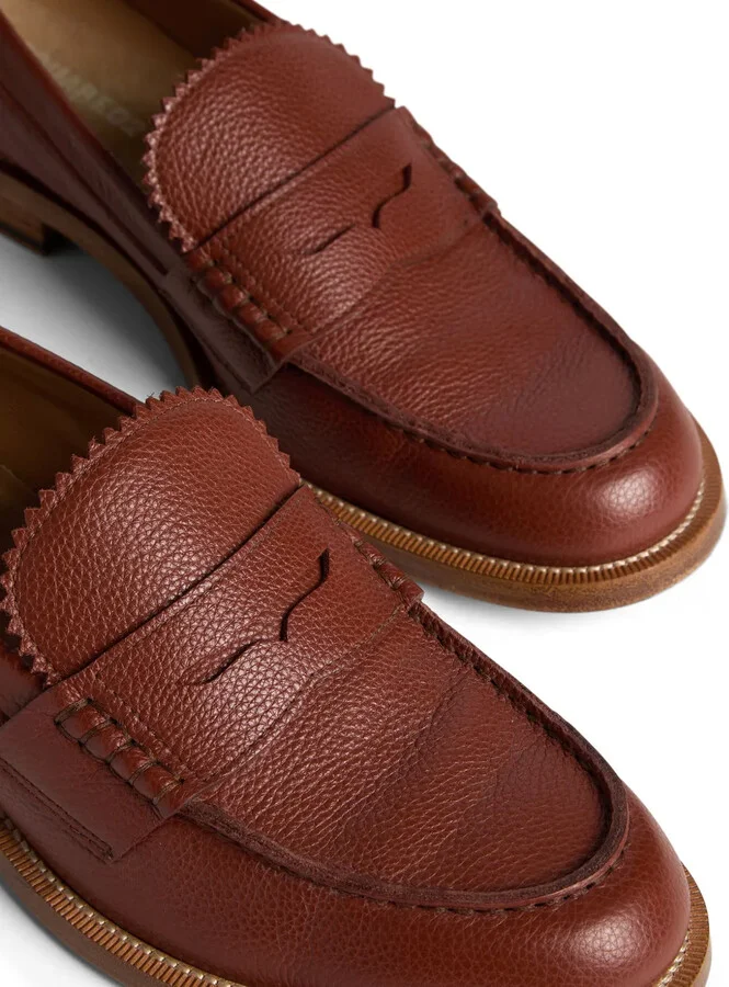 Pebbled Leather Penny Loafers - Image 5