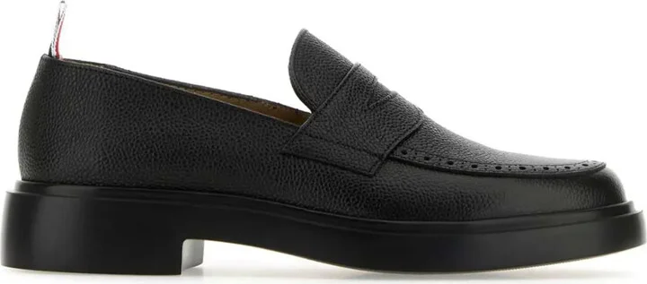 Pebbled Leather Penny Loafers