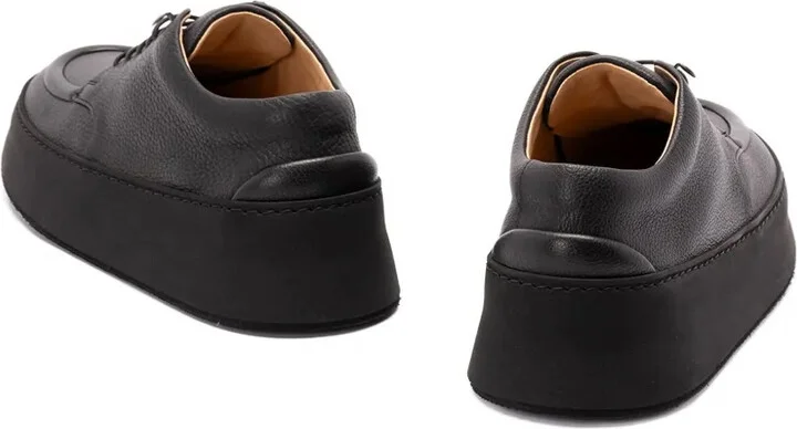 Pebbled Leather Platform Derby Shoes - Image 3