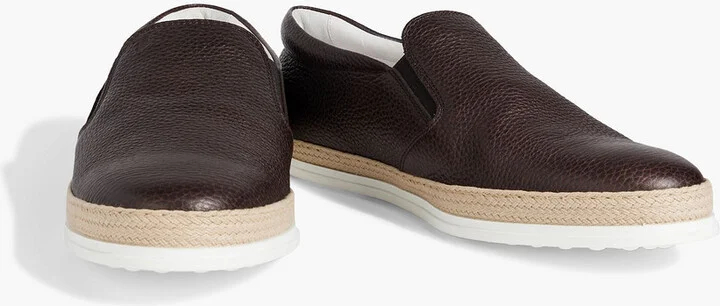 Pebbled-leather slip-on sneakers - Image 2