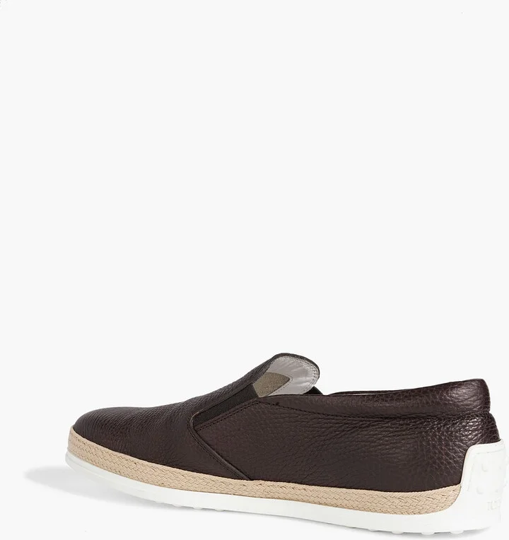 Pebbled-leather slip-on sneakers - Image 3