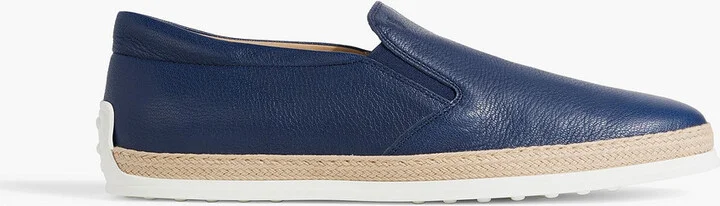 Pebbled-leather slip-on sneakers