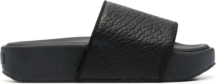 Pebbled Open-Toe Slides
