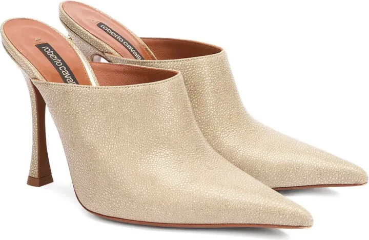 Pebbled Pointed Mules - Image 2
