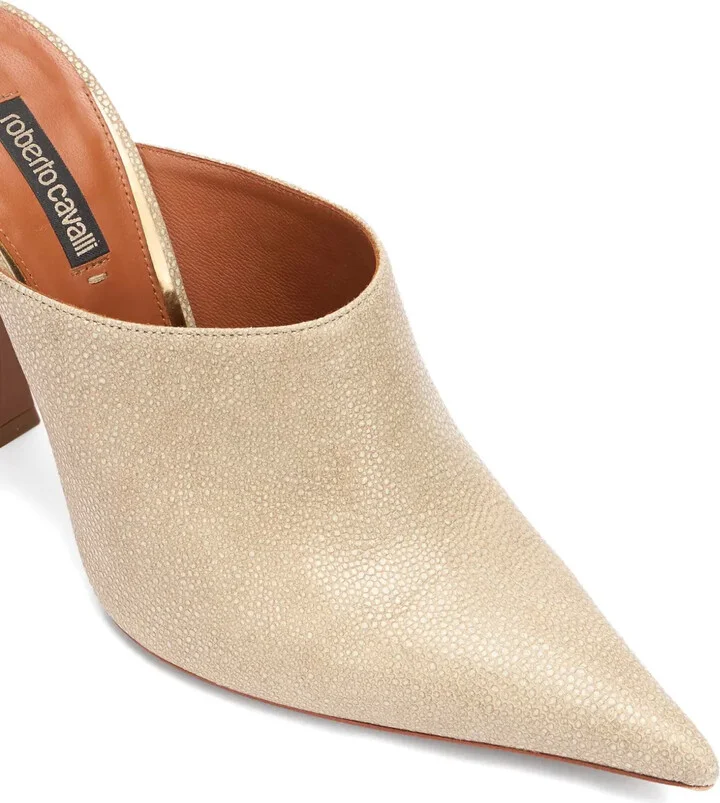 Pebbled Pointed Mules - Image 5