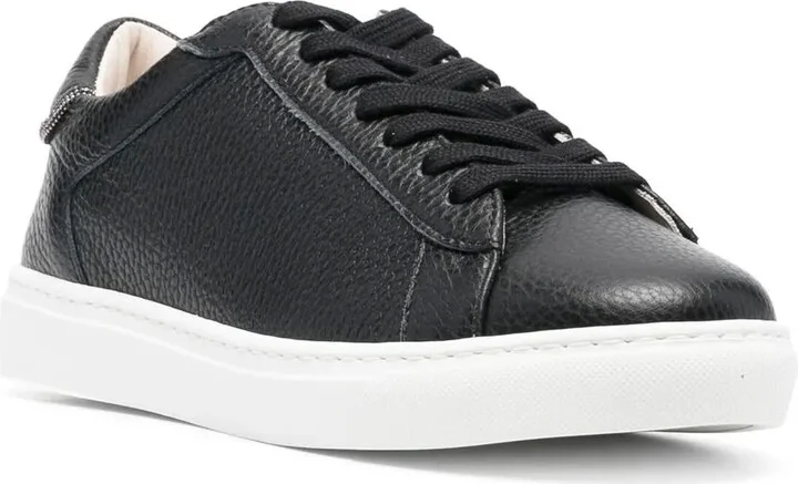 Pebbled-Texture Lace-Up Sneakers - Image 2
