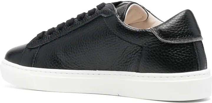 Pebbled-Texture Lace-Up Sneakers - Image 3