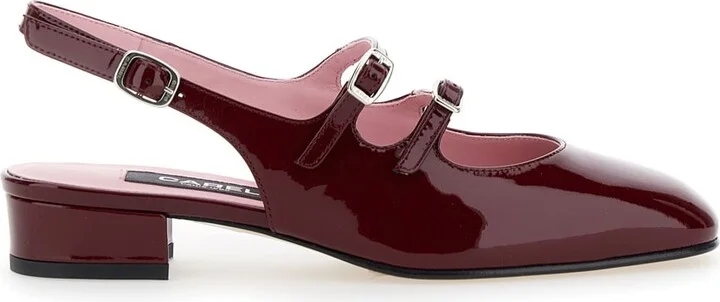 'peche' Bordeaux Mary Jane Pumps In Patent Leather Woman
