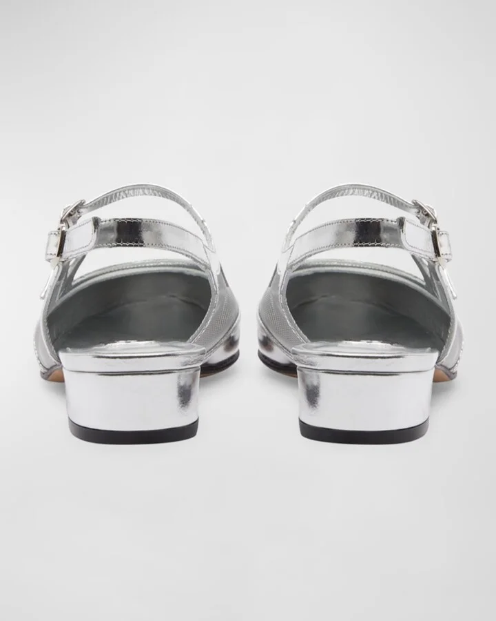 Peche Metallic Mary Jane Ballerina Flats - Image 3
