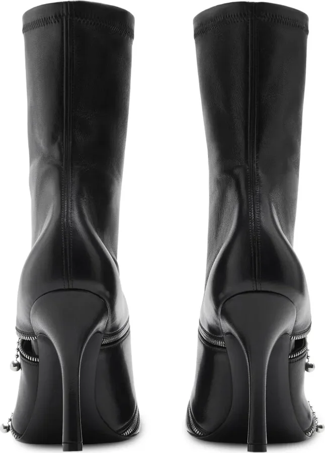 Peep leather ankle boots - Image 3