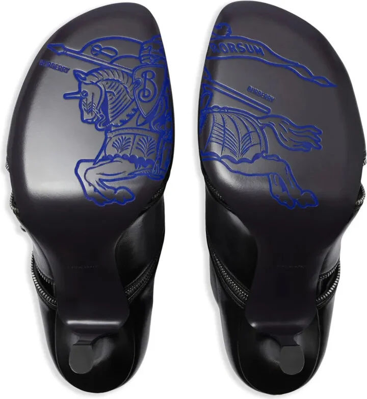 Peep leather ankle boots - Image 5