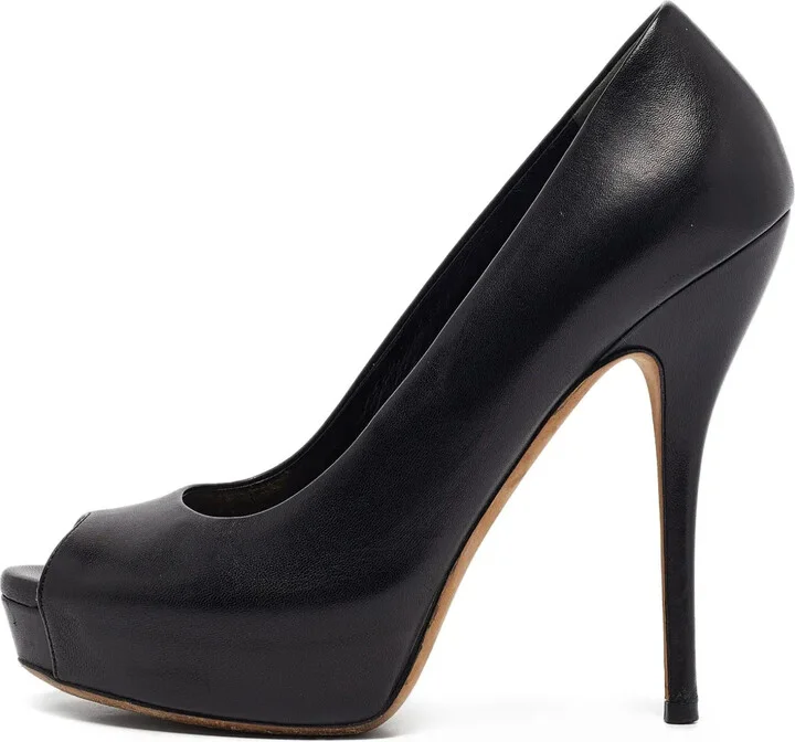 Peep-Toe Heeled Pumps