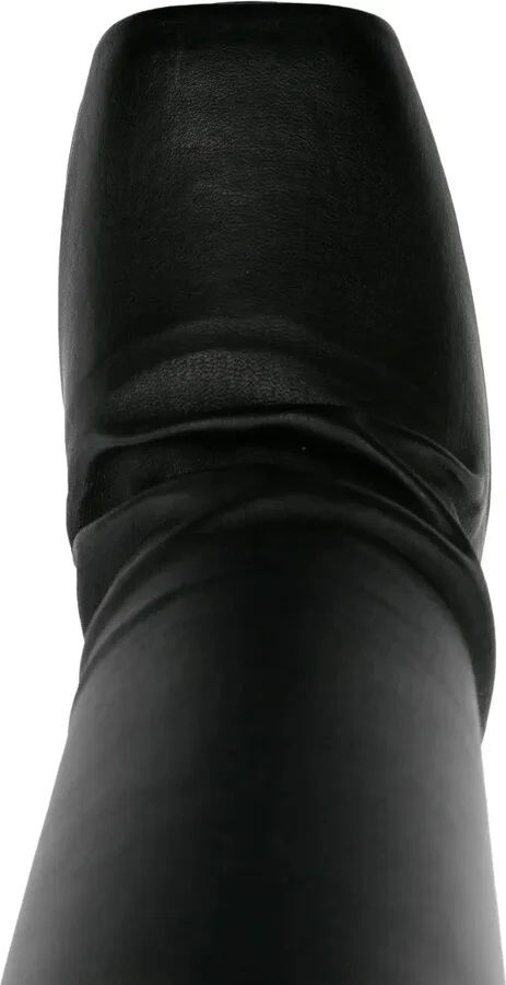 Peep-Toe Leather Mid-Calf Boots - Image 4