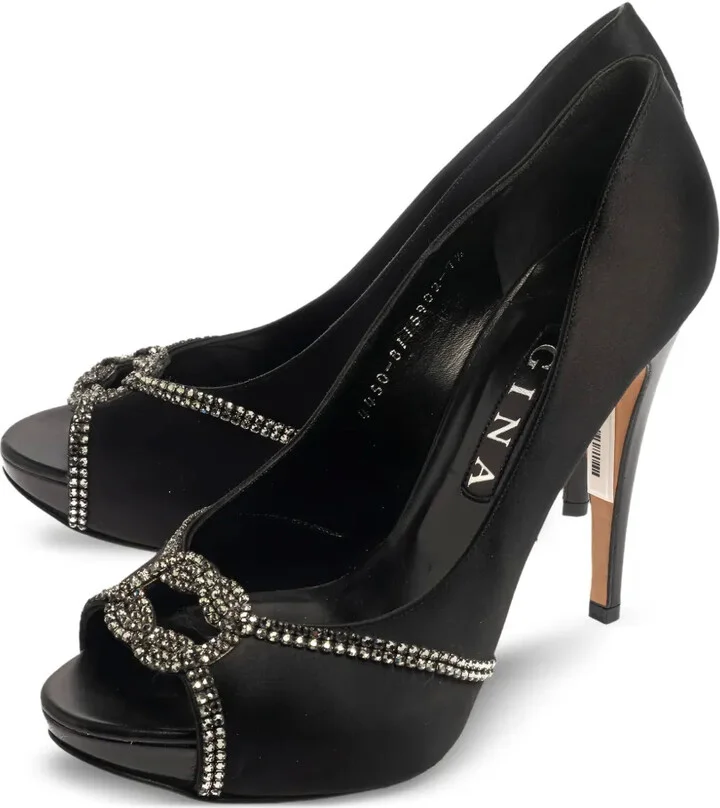 Peep-Toe Satin Heels - Image 3
