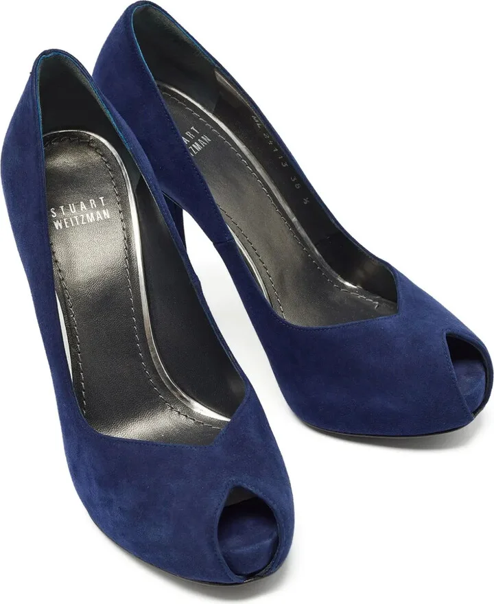 Peep-Toe Suede Heels - Image 2