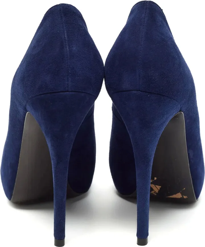 Peep-Toe Suede Heels - Image 3