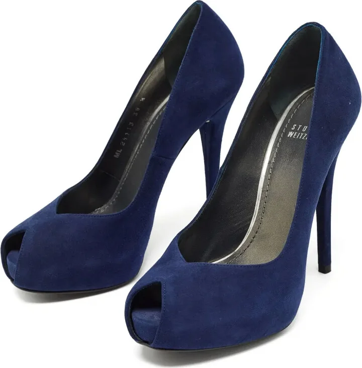 Peep-Toe Suede Heels - Image 4