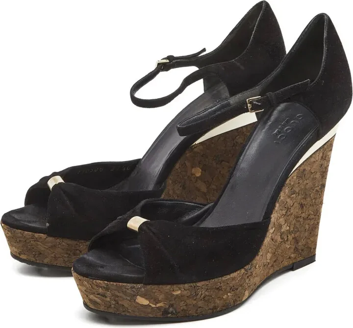 Peep-Toe Wedge Sandals - Image 3
