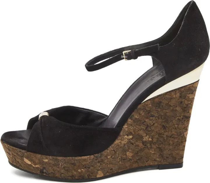 Peep-Toe Wedge Sandals