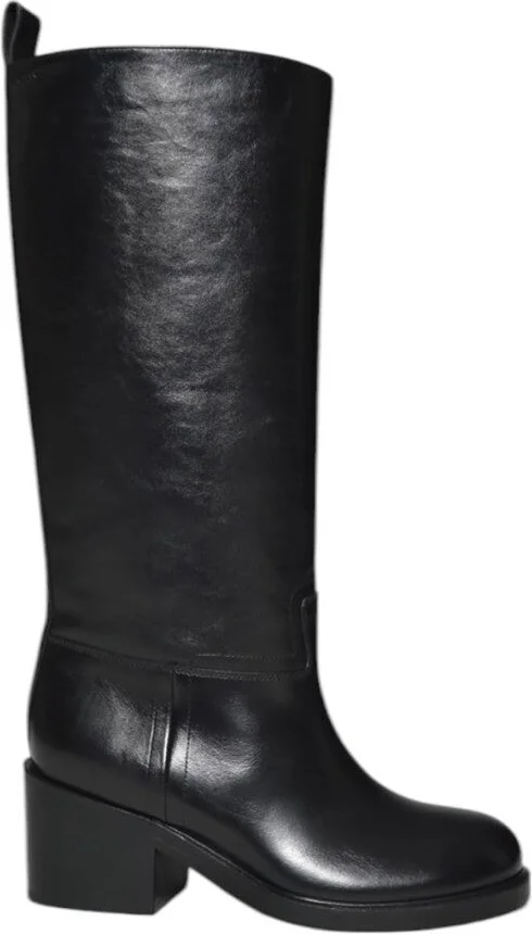 Peggy High Boots In Black Leather