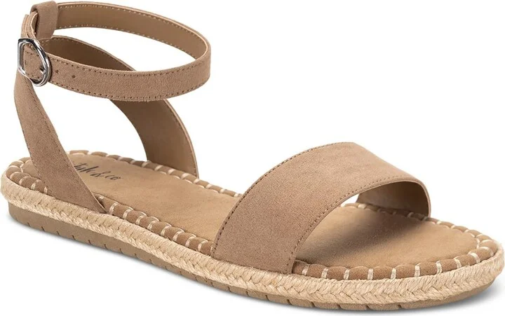 Peggyy Womens Faux Suede Flat Ankle Strap