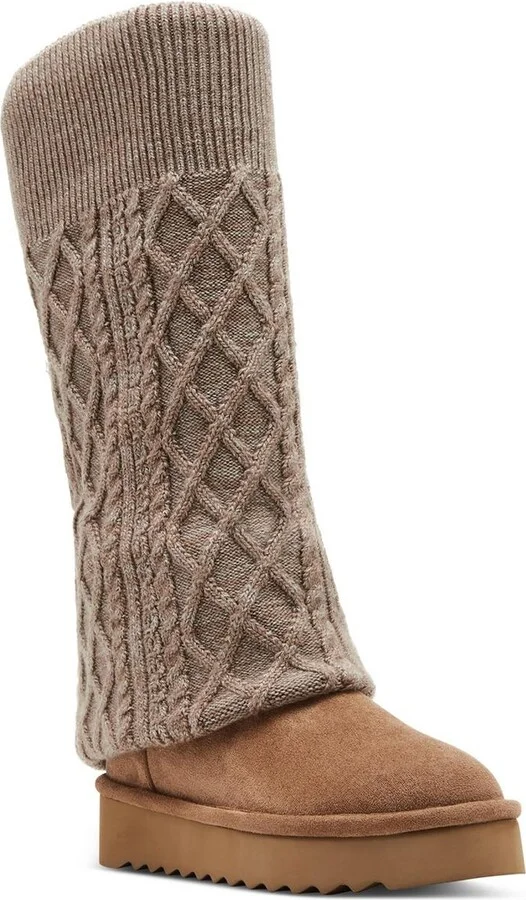 PEGGYY Womens Two Tone Manmade Over-The-Knee Boots