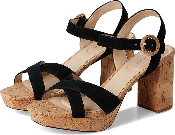 Pelle Moda Andrei Platform Sandal Women's Wedge Shoes Black : 8 M, Leather