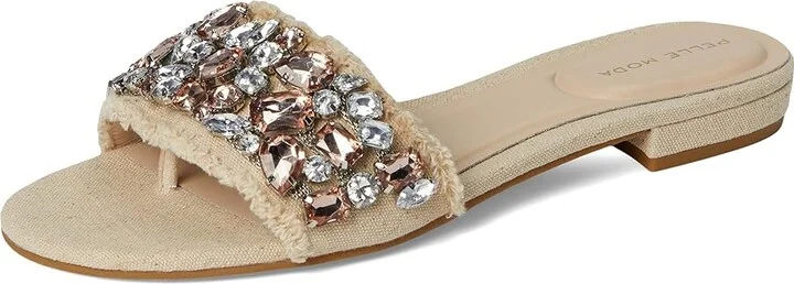 Pelle Moda Bayer 3 Slide Women's Sandals Natural : 9.5 M, Leather/Rubber - Image 5