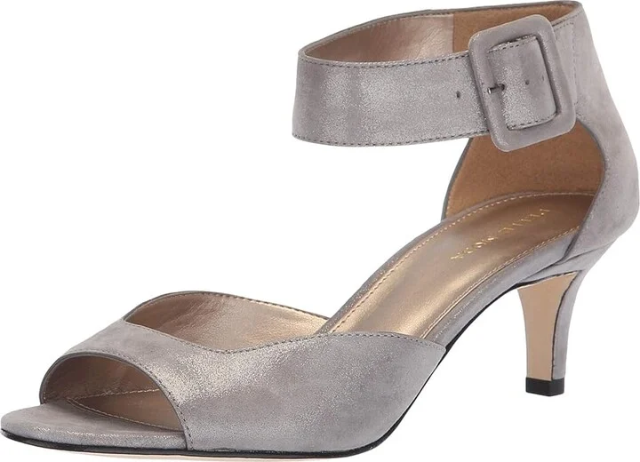 Pelle Moda Berlin High Women's Heels Pewter Shimmer Suede : 5 M - Image 2