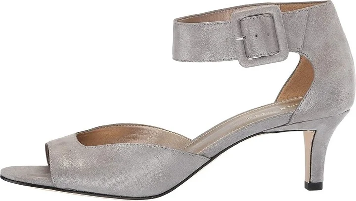 Pelle Moda Berlin High Women's Heels Pewter Shimmer Suede : 5 M - Image 7