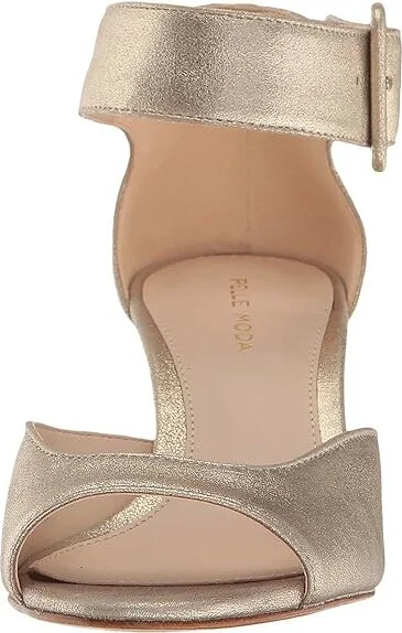 Pelle Moda Berlin High Women's Heels Platinum Gold Metallic Suede : 5 M - Image 6