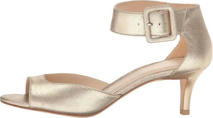 Pelle Moda Berlin High Women's Heels Platinum Gold Metallic Suede : 5 M - Image 7