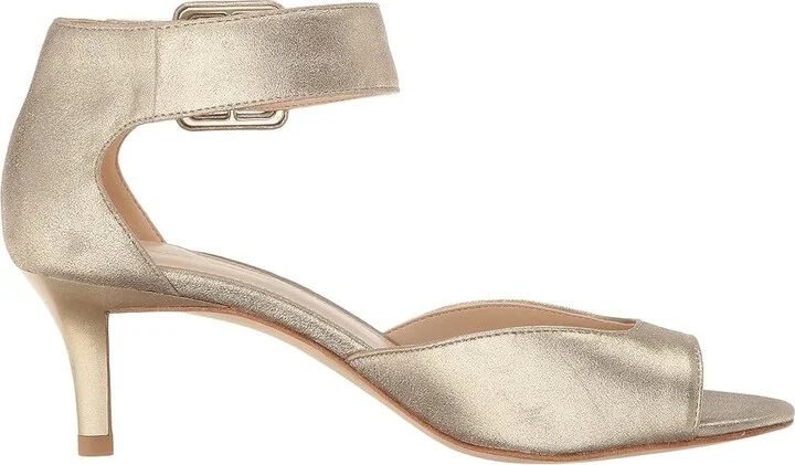 Pelle Moda Berlin High Women's Heels Platinum Gold Metallic Suede : 5 M - Image 8