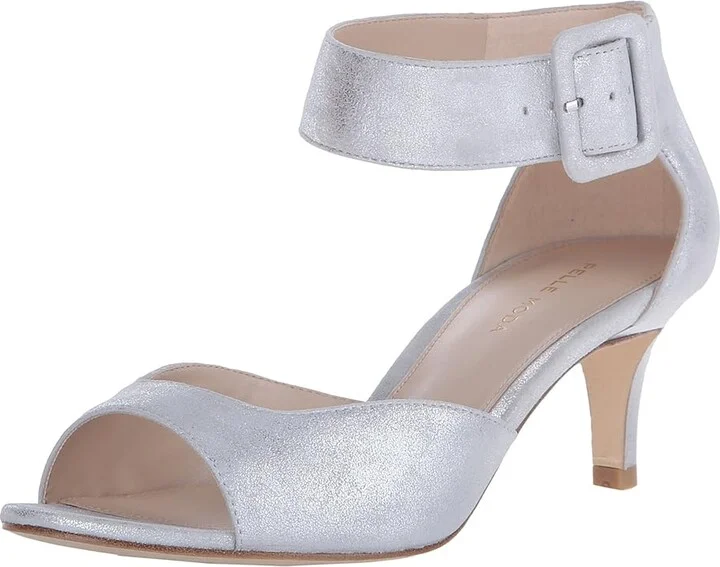 Pelle Moda Berlin High Women's Heels Silver Metallic Suede : 5.5 M - Image 2