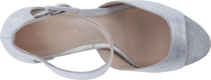 Pelle Moda Berlin High Women's Heels Silver Metallic Suede : 5.5 M - Image 3