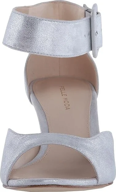 Pelle Moda Berlin High Women's Heels Silver Metallic Suede : 5.5 M - Image 6