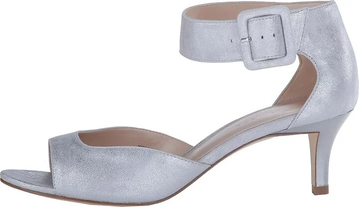 Pelle Moda Berlin High Women's Heels Silver Metallic Suede : 5.5 M - Image 7
