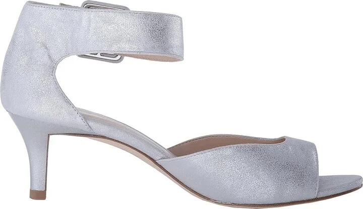 Pelle Moda Berlin High Women's Heels Silver Metallic Suede : 5.5 M - Image 8