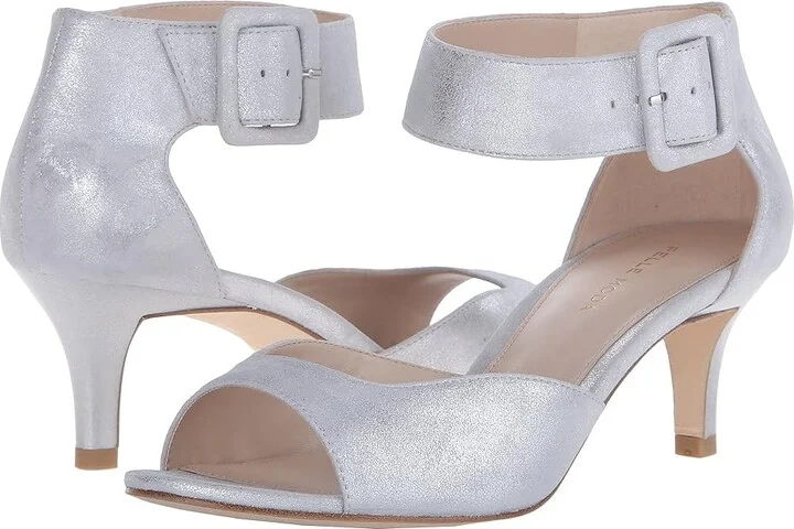 Pelle Moda Berlin High Women's Heels Silver Metallic Suede : 5.5 M