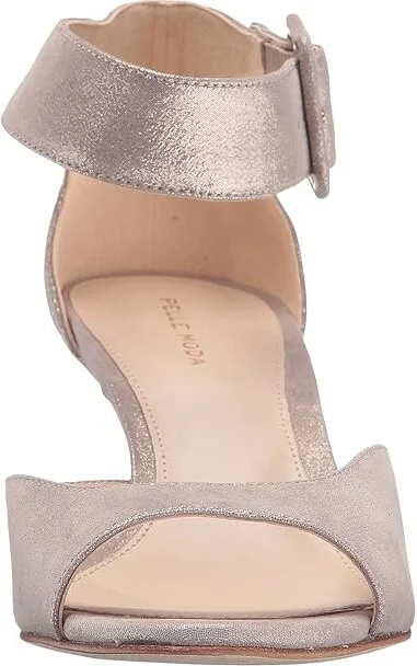 Pelle Moda Berlin High Women's Heels Taupe Shimmer Suede : 6 M - Image 6