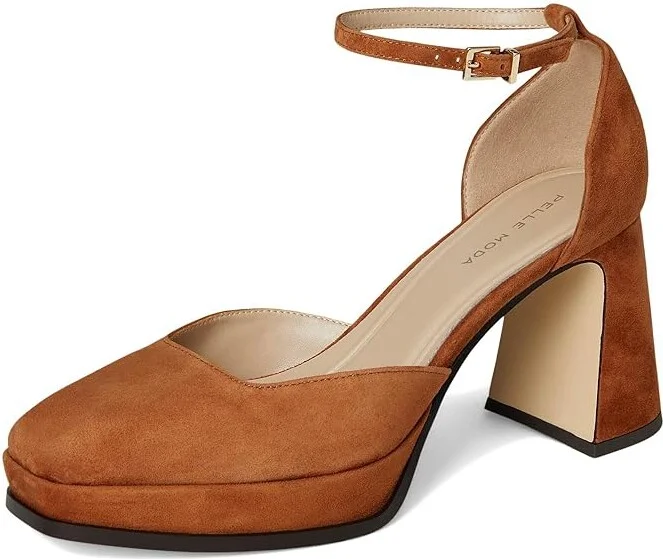 Pelle Moda Delores Women's Shoes Caramel Brown : 9.5 M, Suede - Image 5