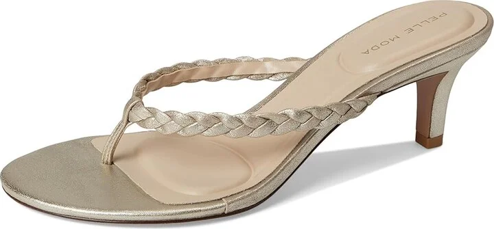 Pelle Moda Earlen Thong Women's Wedge Shoes Platinum Gold : 8 M - Image 5