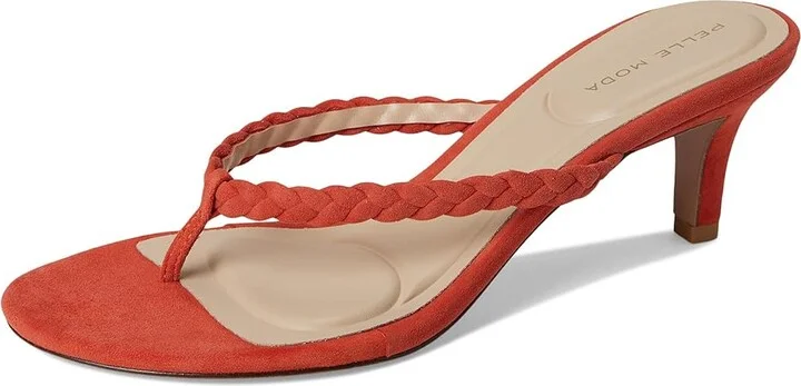 Pelle Moda Earlen Thong Women's Wedge Shoes Red Orange : 9 M - Image 5
