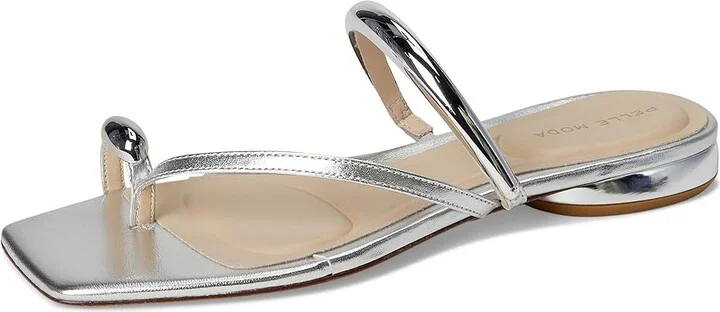 Pelle Moda Ondra Slide Women's Wedge Shoes Silver : 9 M, Leather - Image 5