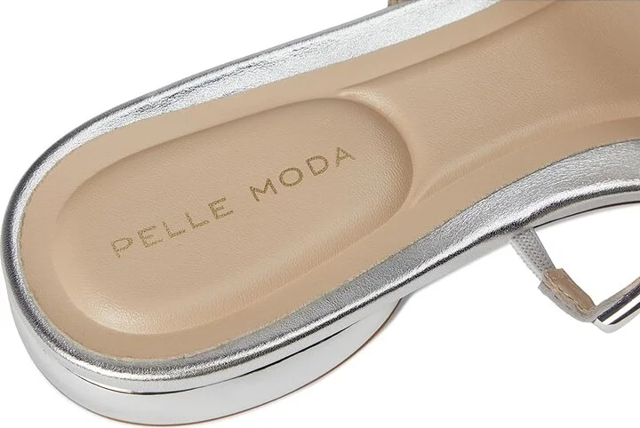 Pelle Moda Ondra Slide Women's Wedge Shoes Silver : 9 M, Leather - Image 7